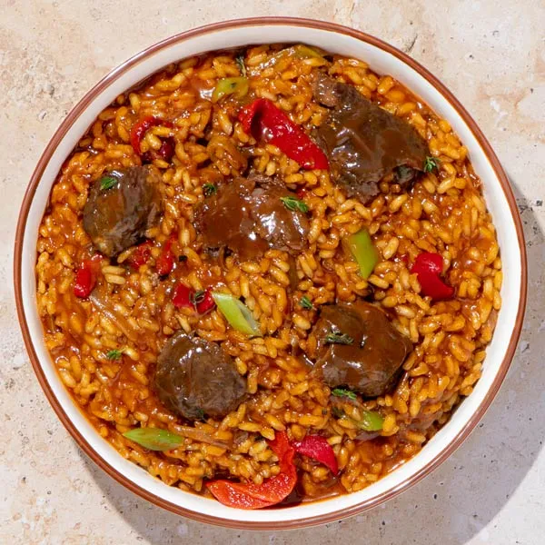 Arroz meloso de carrilleras de vacuno