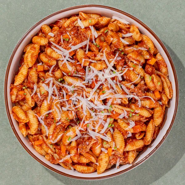 Gnocchetti sardi mit Tomaten-Fleisch-Sauce