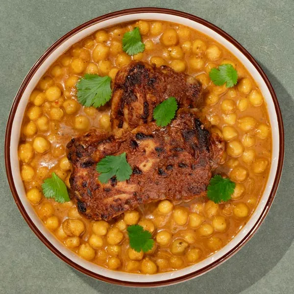 Tandoori-Hühnchen mit Kichererbsen Masala